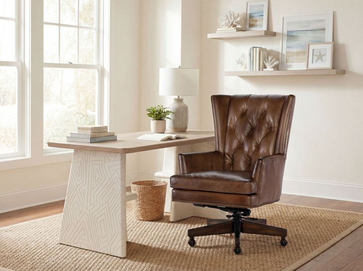 Finley Dark Wood Swivel Executive Chair