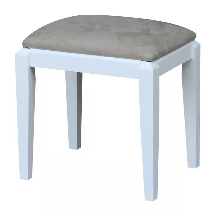 Home Accents White Upholstered Vanity Stool