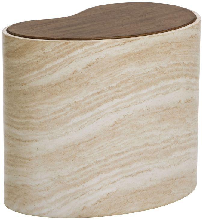 Ishiko Light Brown and Warm Brown Free Form Small Concrete Top Outdoor Cocktail Table