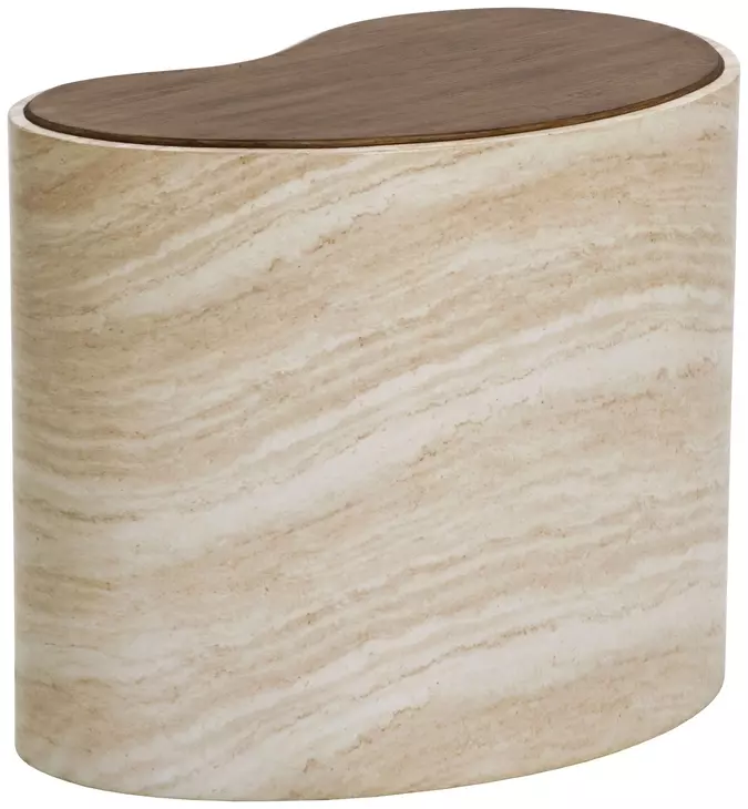 Ishiko Light Brown and Warm Brown Free Form Small Concrete Top Outdoor Cocktail Table