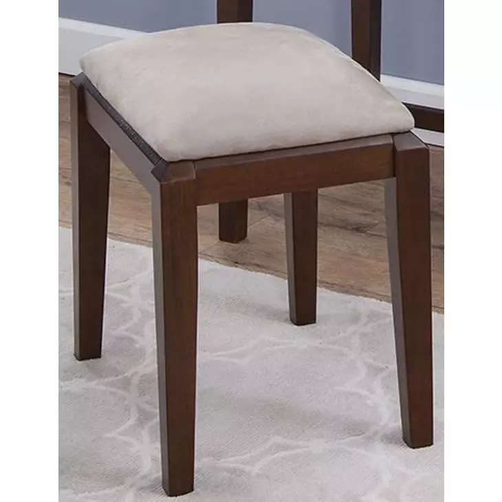 Home Accents Espresso Upholstered Vanity Stool