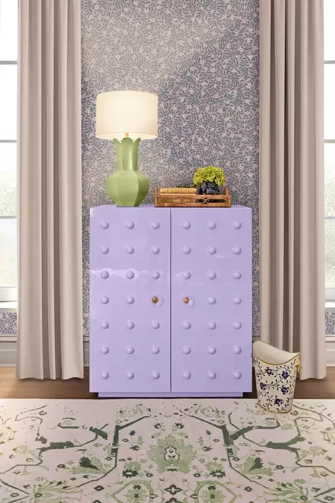 Beau Lavender Lacquer 2 Door Soft Close Accent Cabinet