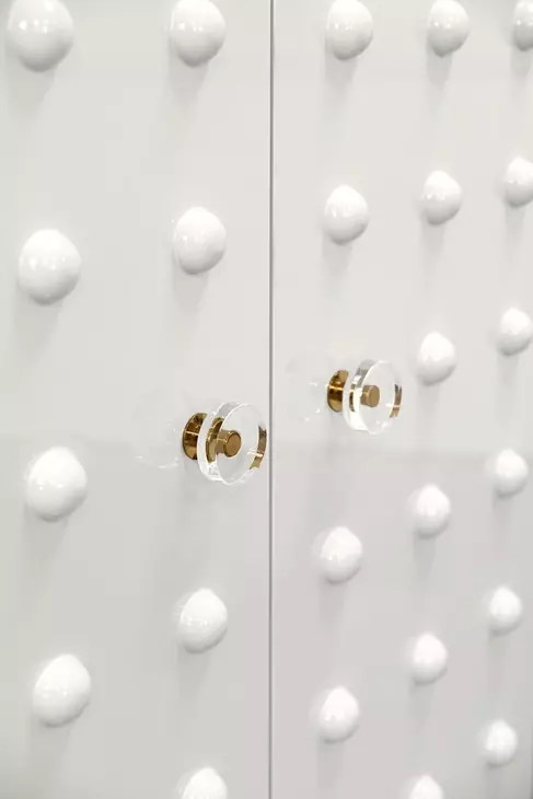 Beau White Lacquer 2 Door Soft Close Accent Cabinet