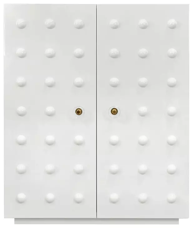 Beau White Lacquer 2 Door Soft Close Accent Cabinet