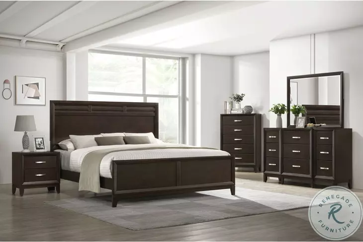 Warren Merlot 9 Drawer Dresser And Mirror