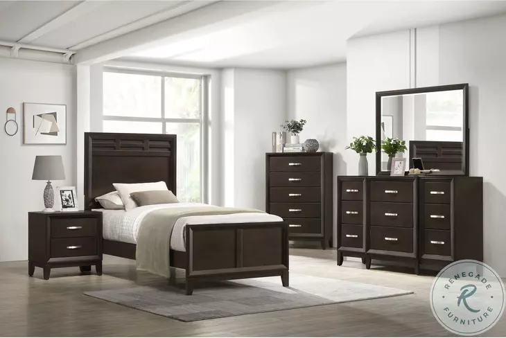 Warren Merlot Twin Panel Bed