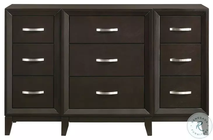 little black dress chanel Modern Black 9 Drawer Dresser For Bedroom Large Storage Wide Chest Of Drawers, Sturdy & Safe Black Primary Living Space American Design,Contemporary,