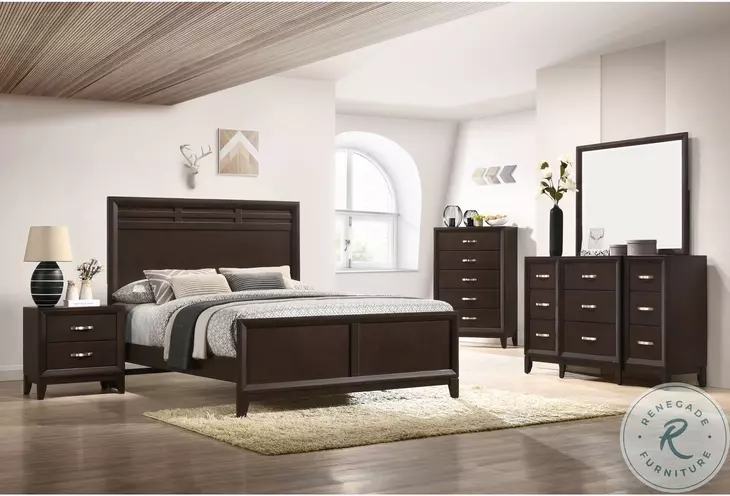 Warren Merlot Queen Panel Bed