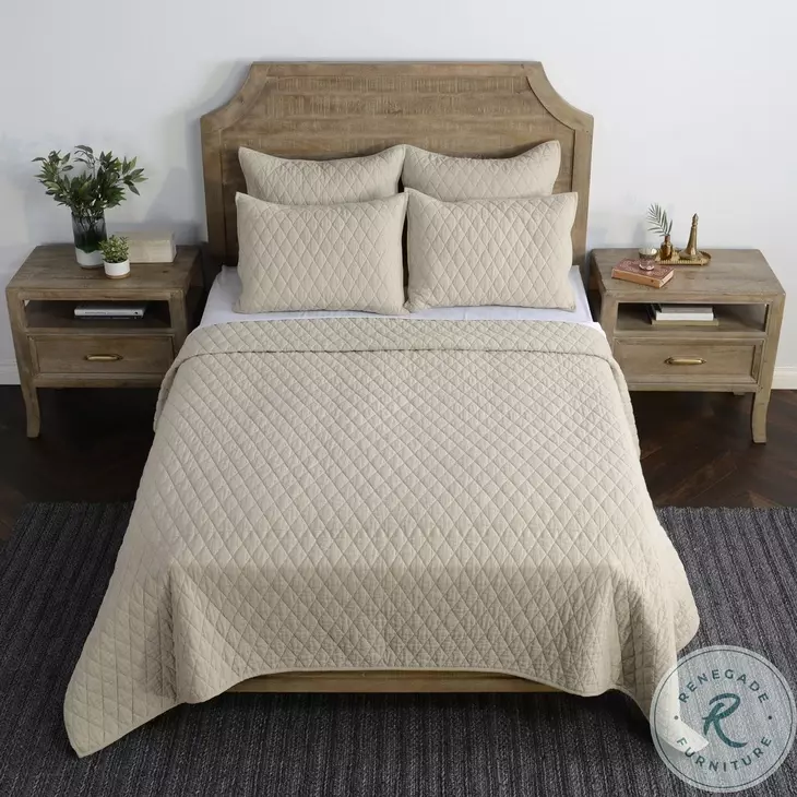 Villa Core Natural 3 Piece Queen Bedding Set