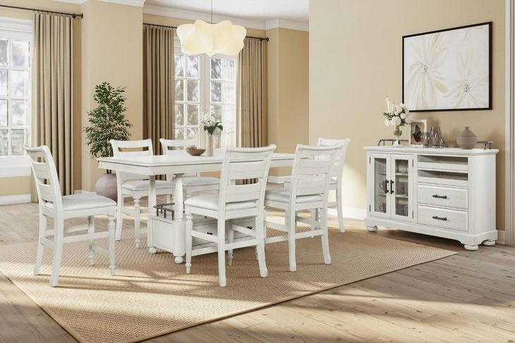 Clover Ridge Whitewash Ladder Back Counter Stool Set of 2