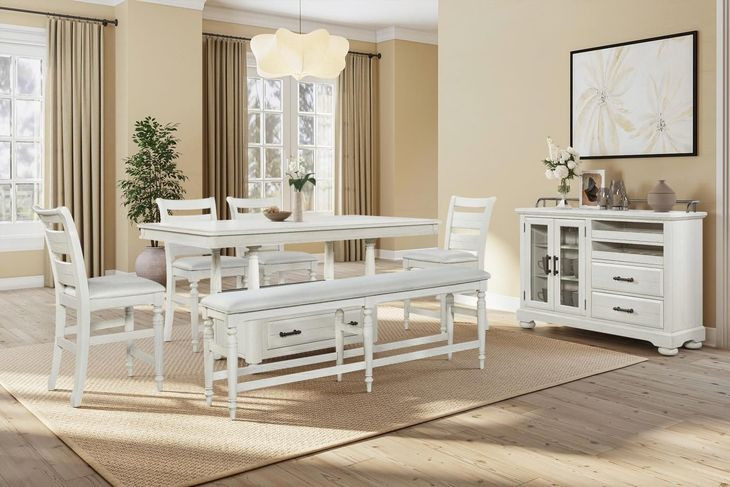 Clover Ridge Whitewash Ladder Back Counter Stool Set of 2