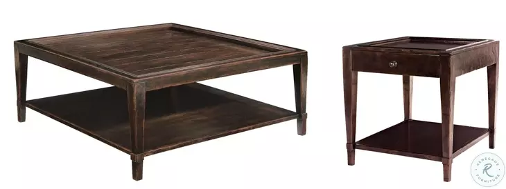 Vintage Patina Molasses Square Occasional Table Set