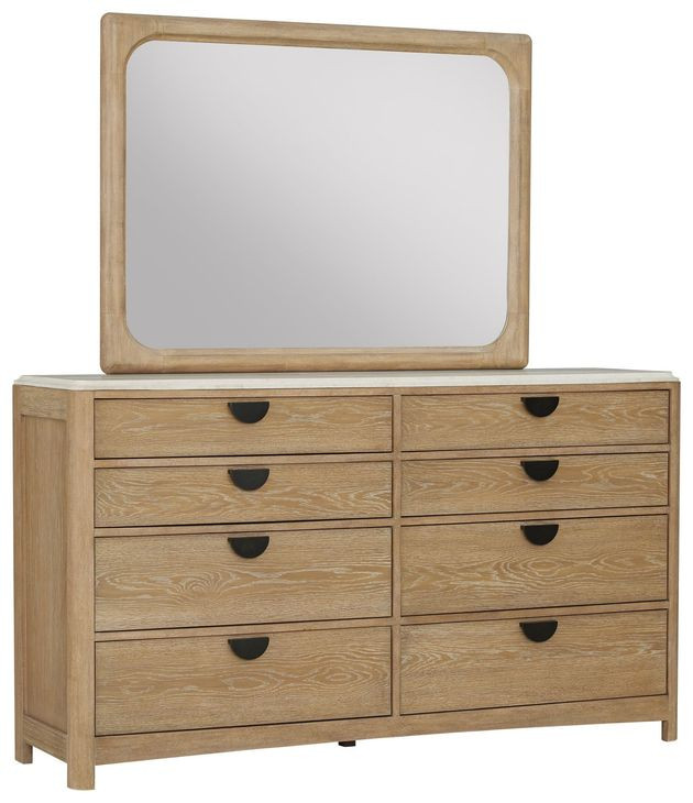 Escape Glazed Natural Oak Dresser And Mirror