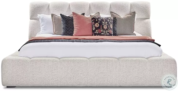 Wanderlust Fluffy River Rock Queen Upholstered Panel Bed