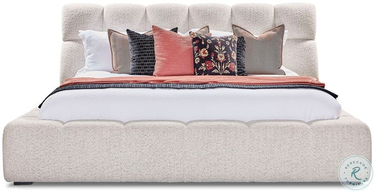Wanderlust Fluffy River Rock King Upholstered Panel Bed