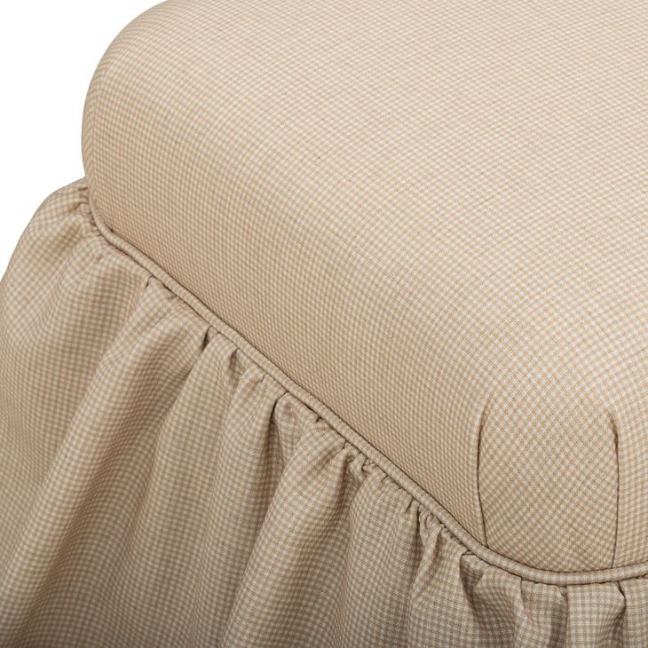 Gertrude Yellow Performance Fabric Upholstered Square Skirted Ottoman