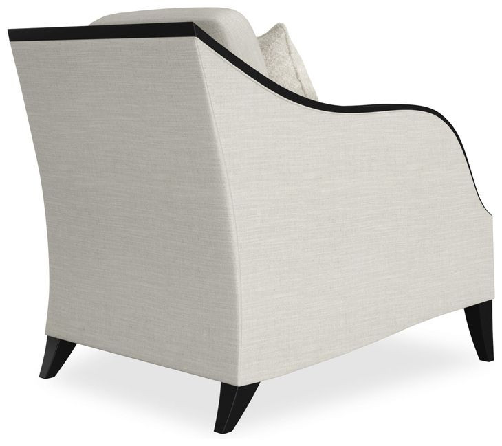 Pitch Perfect White Upholstered Accent Chair with Pillow