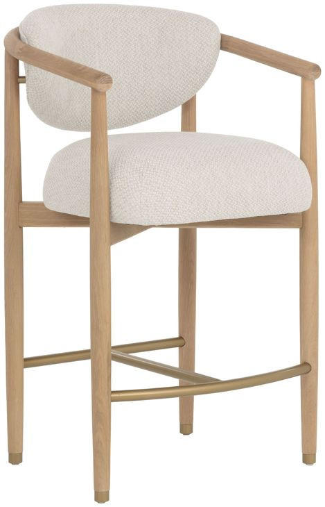 Sigrid Monument Oatmeal Upholstered Counter Height Stool