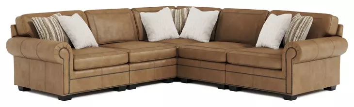 Grandview Brown Leather Modular Sectional