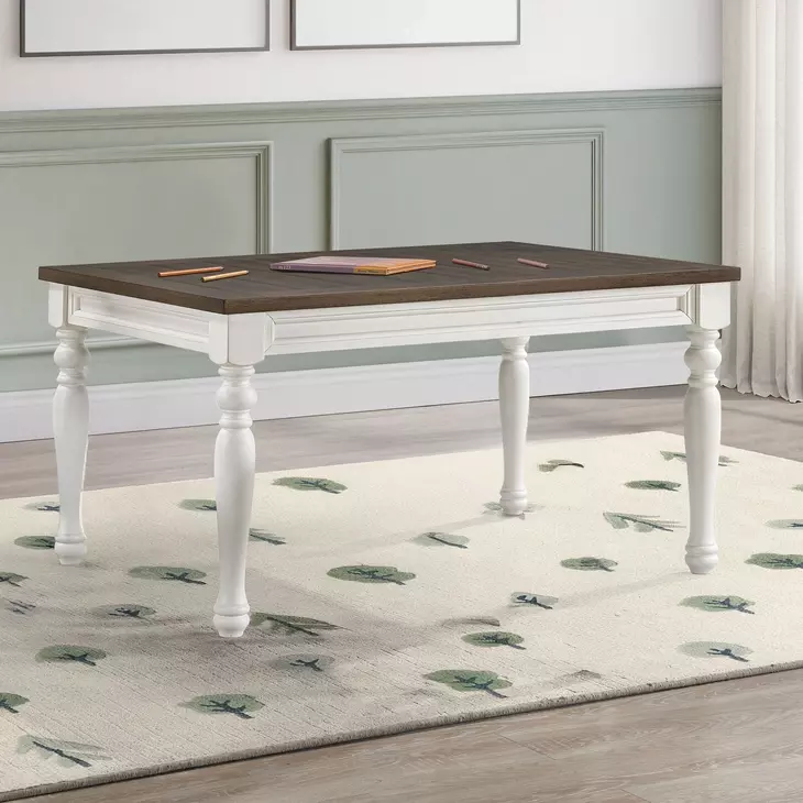 Joanna Brown and Cream Rectangular Kids Dining Room Set