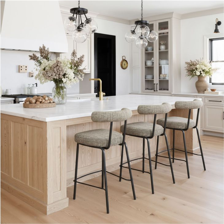 Kede Green Tweed Counter Height Stool