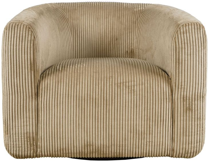 Biggs Brown Upholstered Swivel Accent Chair