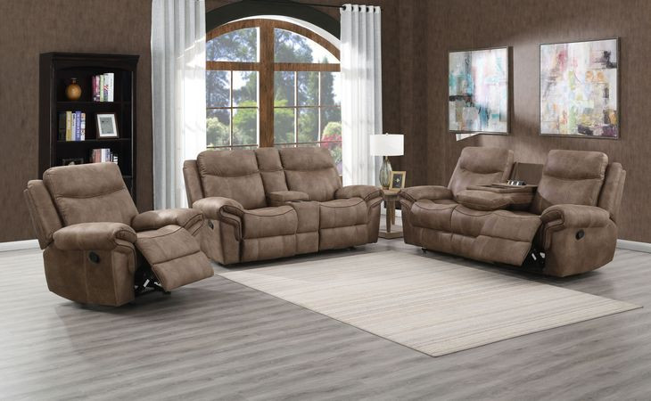 Nashville Brown 88" Manual Reclining Living Room Set