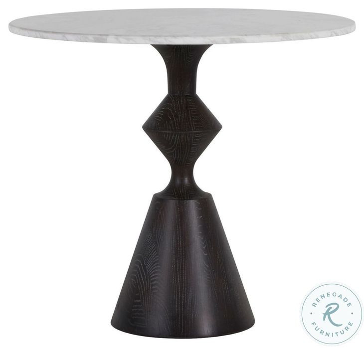 Benedict Volakas Marble And Cerused Black Bistro Dining Table