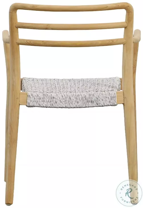 Dett Natural Wood And White Weave Dining Chair