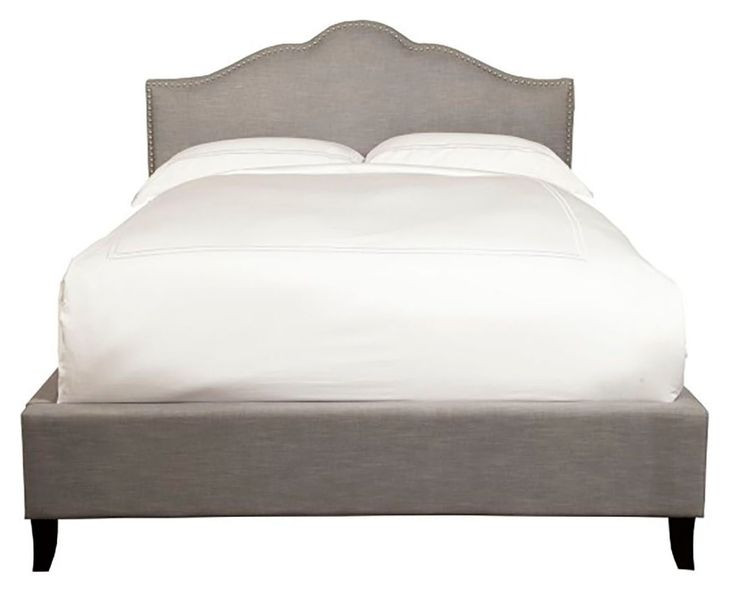 Jamie Falstaff Gray Performance Fabric California King Upholstered Panel Bed