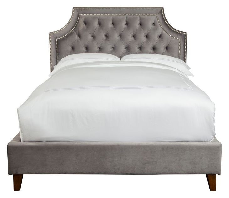 Jasmine Flannel Gray Queen Upholstered Panel Bed