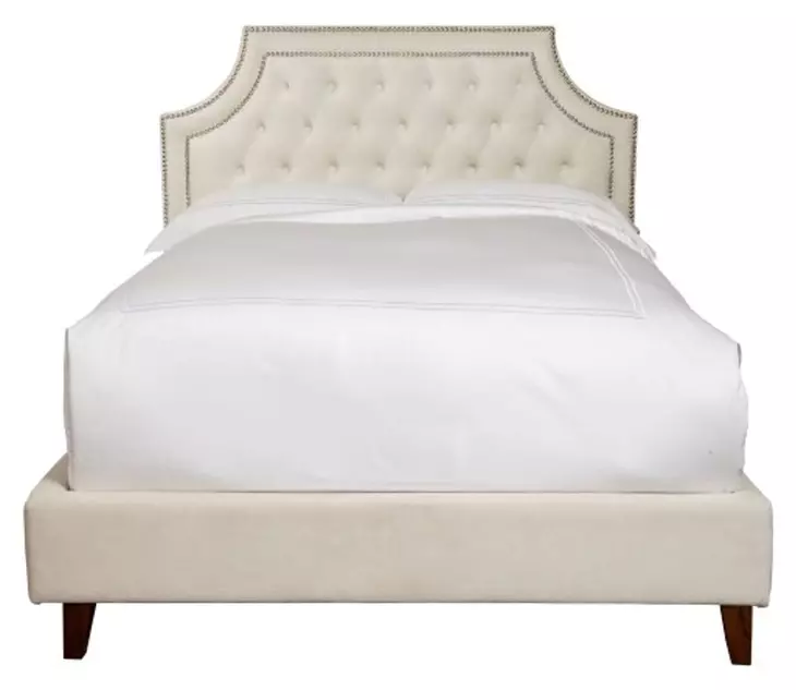 Jasmine Champagne Natural King Upholstered Panel Bed