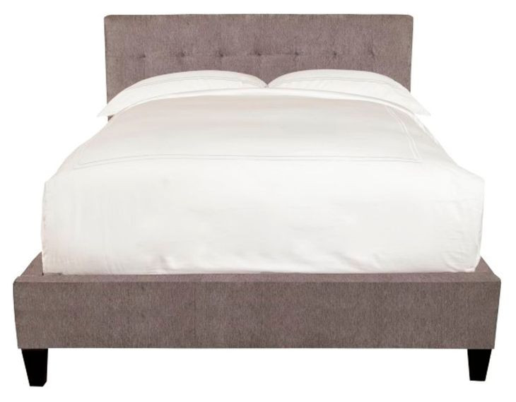 Jody Cornflower Gray Performance Fabric Queen Upholstered Panel Bed