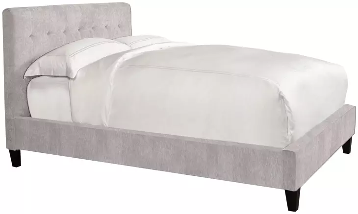 Jody Porcelain Natural Performance Fabric Queen Upholstered Panel Bed