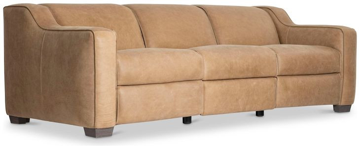 Flynn Brown Leather 94" Power Motion Sofa