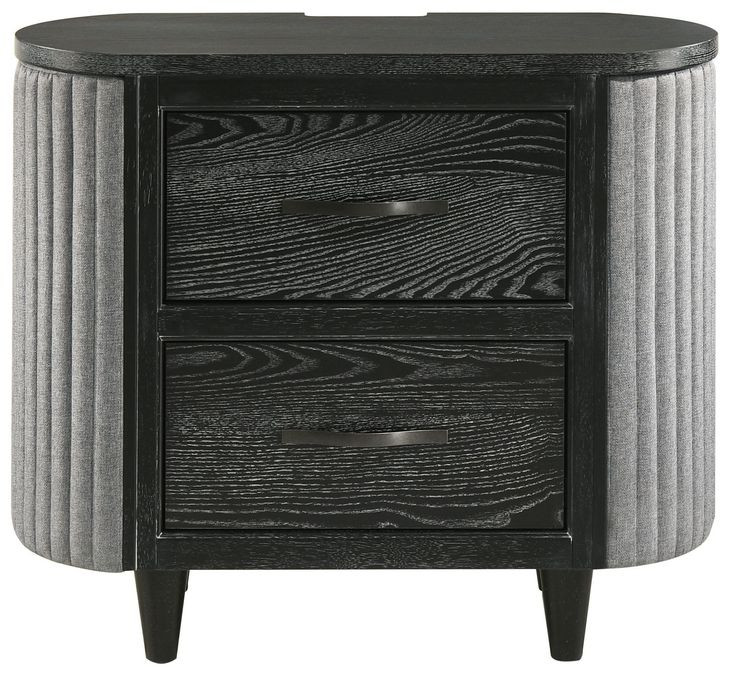 Skyline Onyx 2 Drawer Nightstand with USB Charging