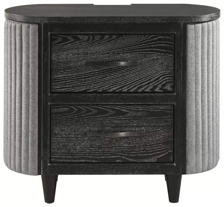 Skyline Onyx 2 Drawer Nightstand with USB Charging
