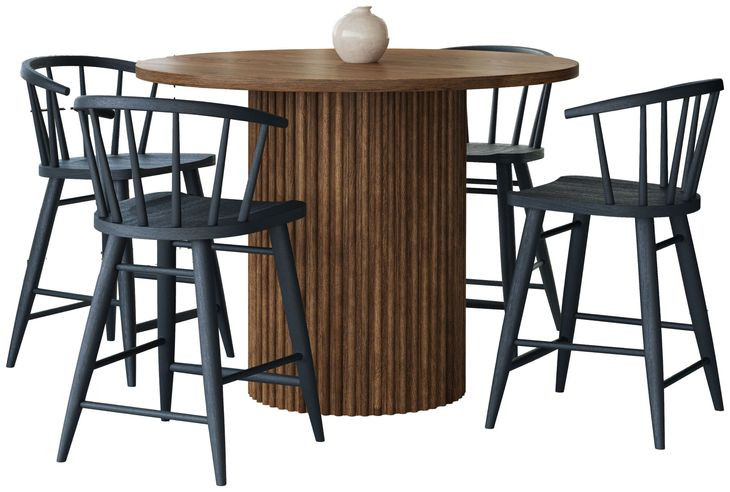 Auden Black and Chestnut 5 Piece Counter Height Dining Set