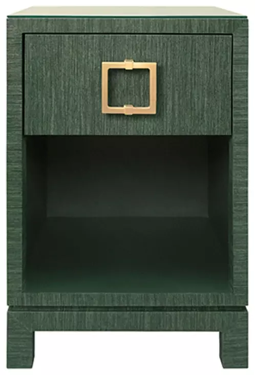 Blair Green Dyed Square 1 Drawer Glass Top Side Table