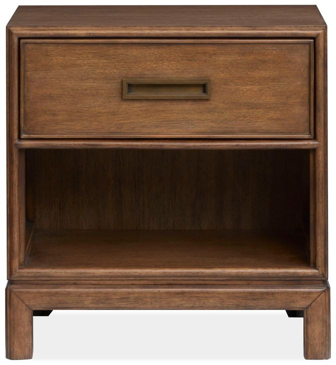 Ridgefield Russet 1 Drawer Open Nightstand with USB Charging