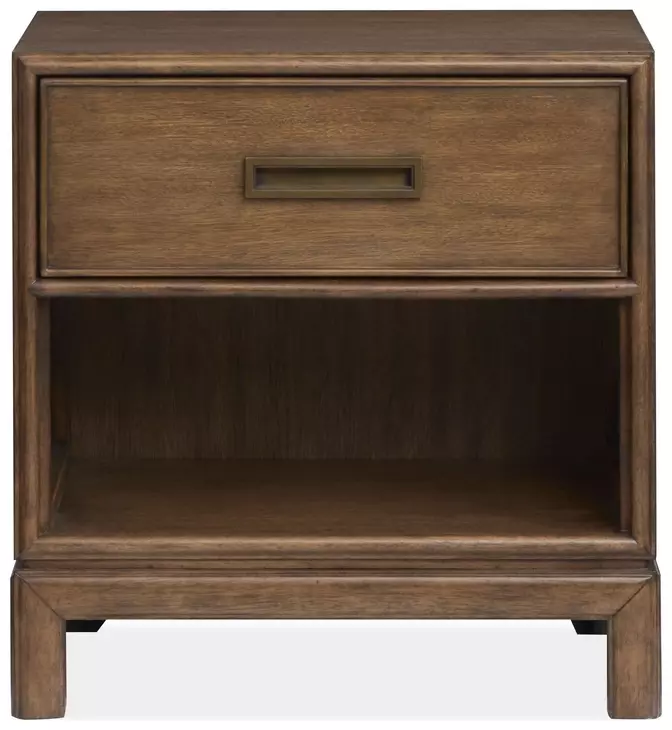 Ridgefield Russet 1 Drawer Open Nightstand with USB Charging