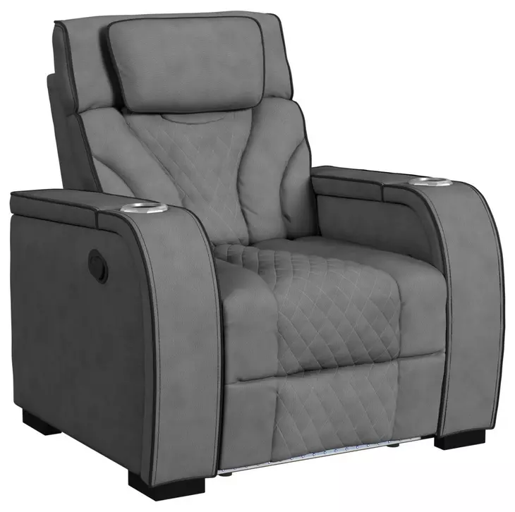 Tundra Simba Slate Motion Reclining Living Room Set with Wireless Charger and LED