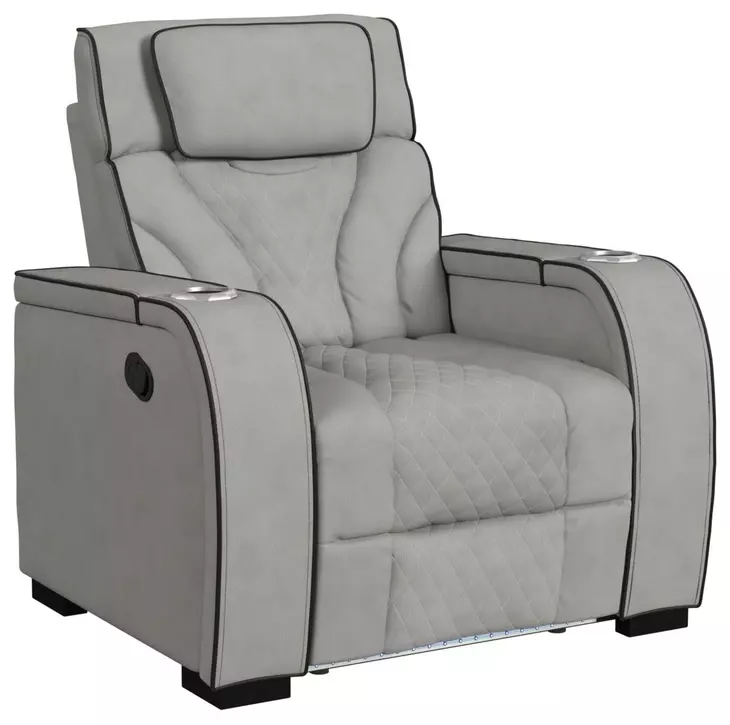 Tundra Simba Taupe Motion Reclining Living Room Set with Wireless Charger and LED
