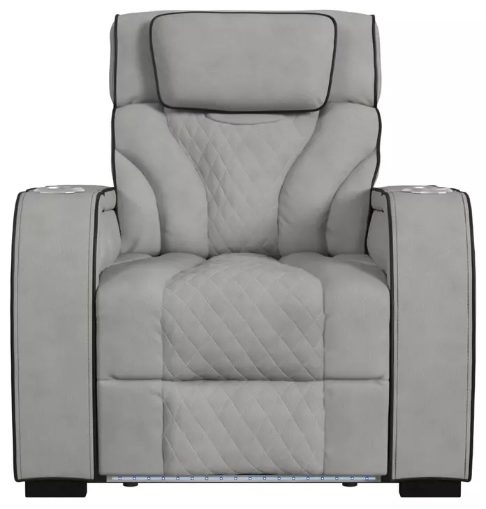 Tundra Simba Taupe Motion Recliner with LED