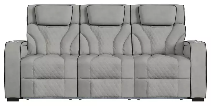 Tundra Simba Taupe 86" Motion Reclining Sofa with Wireless Charger and LED