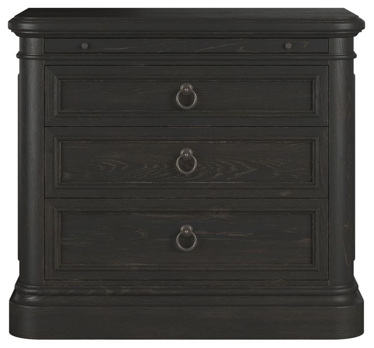 Atrium Black 3 Drawer Nightstand with USB Charging