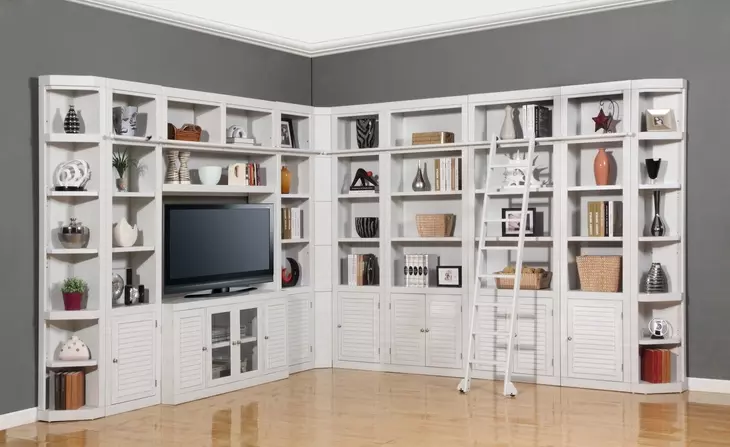 Boca Cottage White 12 Piece L Shape Entertainment Wall