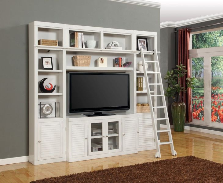 Boca Cottage White 5 Piece Entertainment Wall