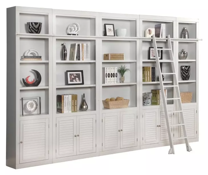 Boca Cottage White 6 Piece Library Wall