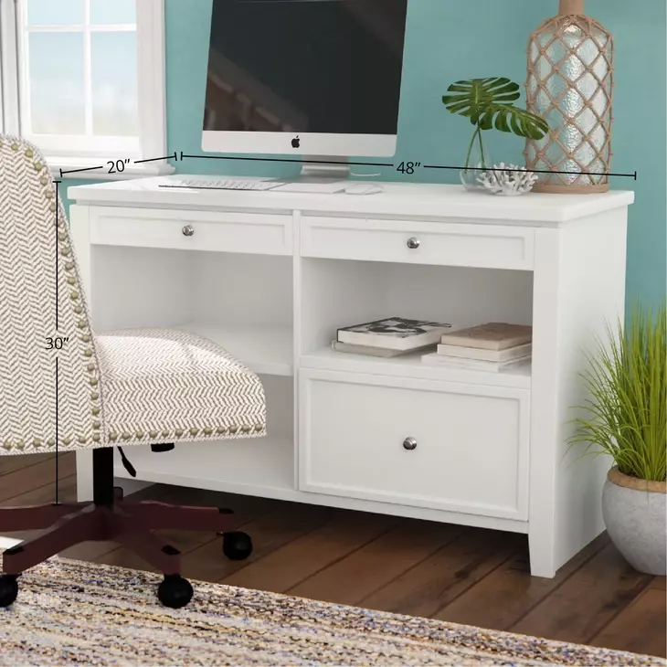 Boca Cottage White 48" Credenza with Hutch